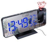 2020 New Digital Projection Alarm Clock Wall Decoration Table Clocks With Radio Projector Thermometer Humidity Phone Charger