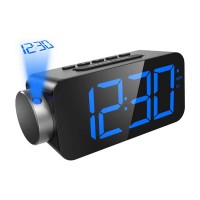 Digital Projection FM Radio Alarm Clock Large Digital LED Screen Display