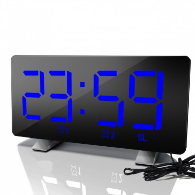 7" Large LED FM Radio Digital Alarm Clock With Dual Alarm Clock and 2 Alarm Sounds