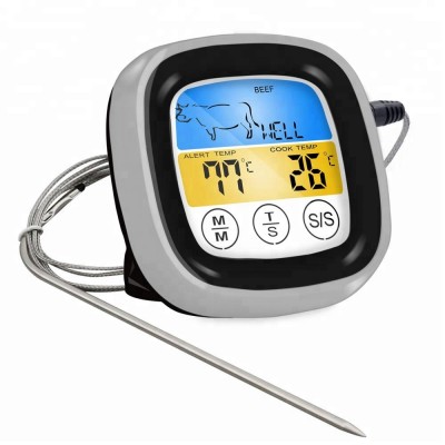 2018 Newest Electronic Kitchen Oven Timer Touchscreen Digital Food Smoker Grill Thermometer