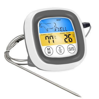 China Factory Supplier Touch Screen Digital Meat Thermometer with Alarm Timer for Black Friday.