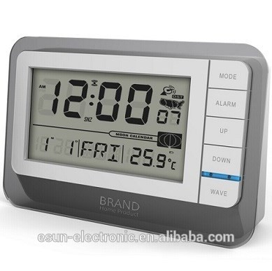 EN5171R ESUN Radio controlled indoor weather station desktop table LCD alarm Clock