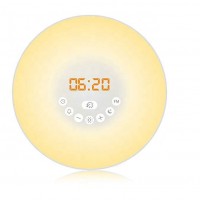 FM Radio and Touch Control wake up light sunrise alarm clock wake up light with 6 Nature Sounds